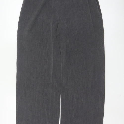 Next Women Grey Wide-Leg Dress Trousers Size 12 Regular