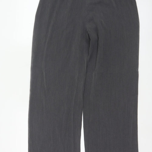 Next Women Grey Wide-Leg Dress Trousers Size 12 Regular