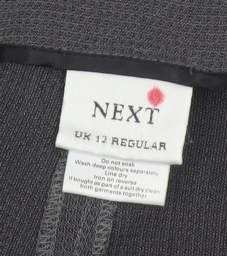 Next Women Grey Wide-Leg Dress Trousers Size 12 Regular