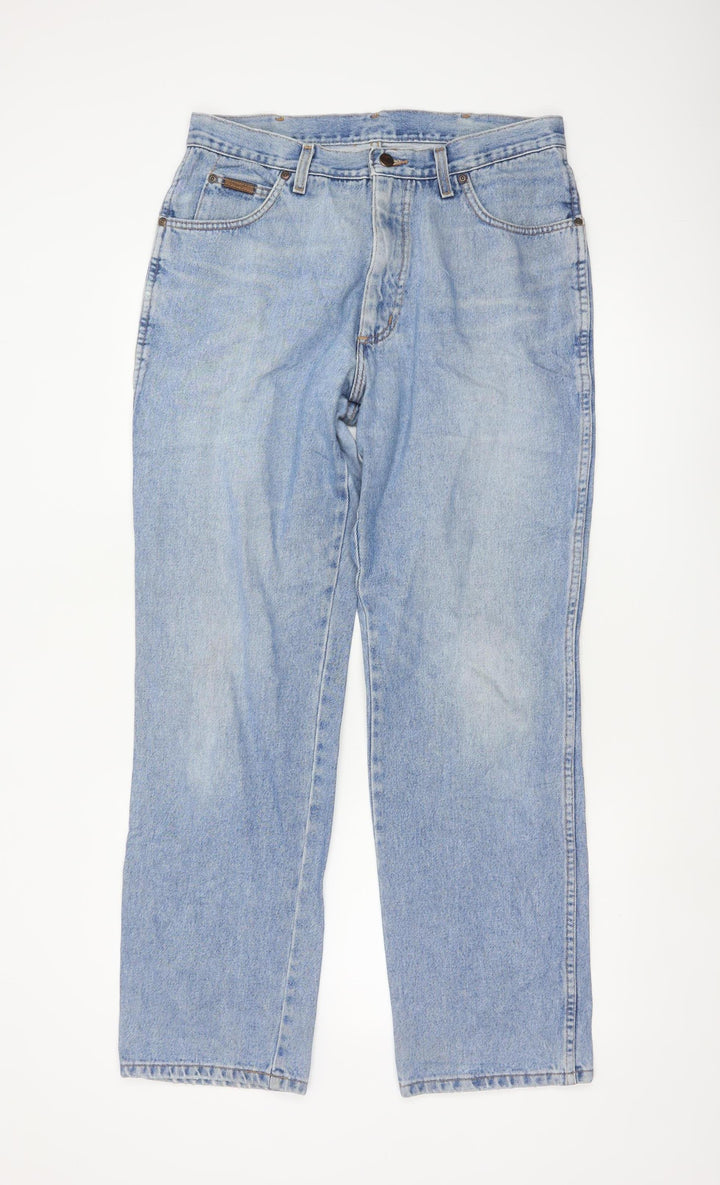 Wrangler Men's Blue 34W 32L Straight Leg Denim Jeans