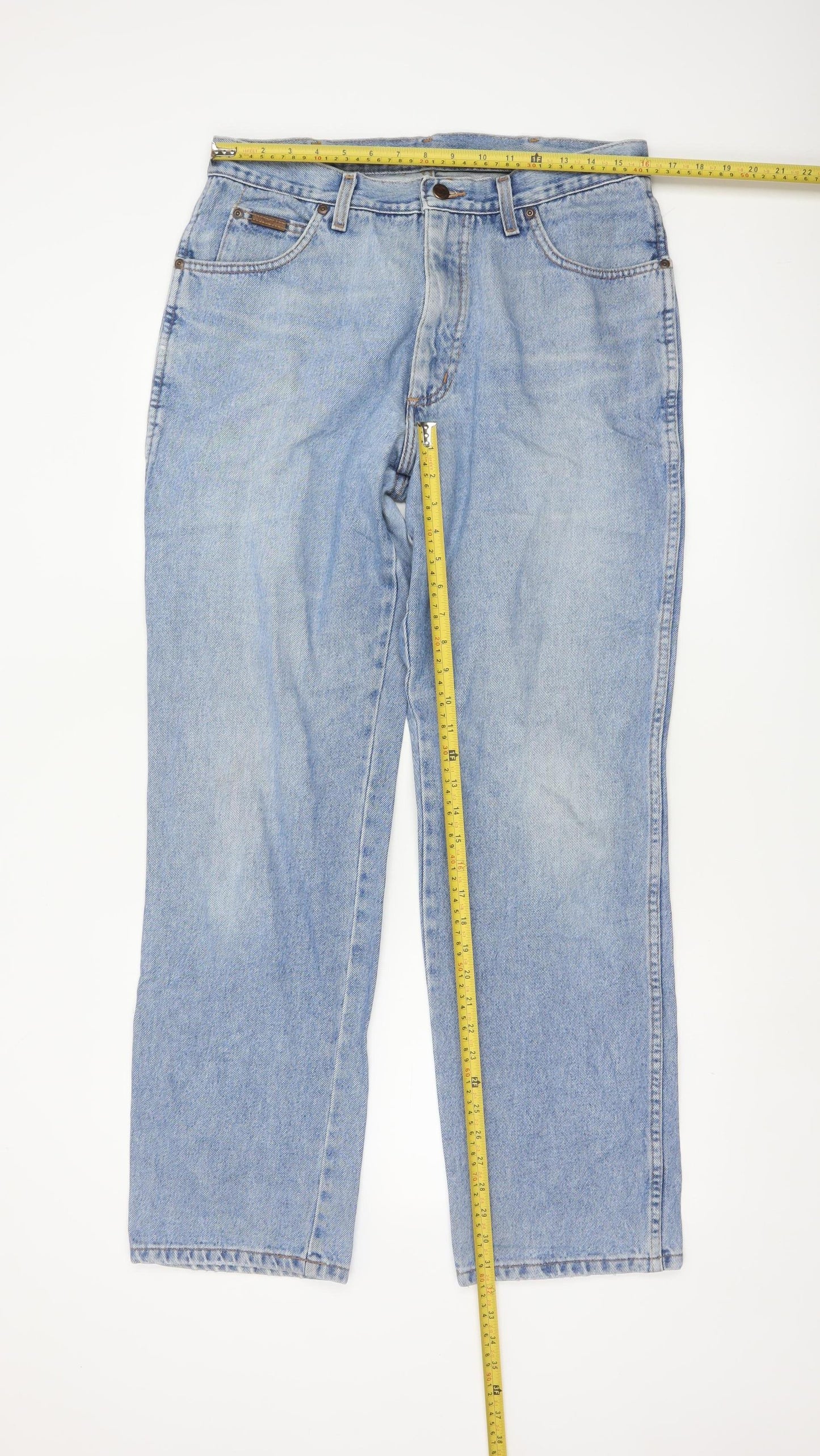 Wrangler Men's Blue 34W 32L Straight Leg Denim Jeans