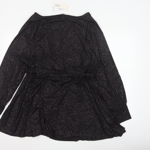 Yours Womens Black Wrap Blouse Size 26-28 Plus Long Sleeve