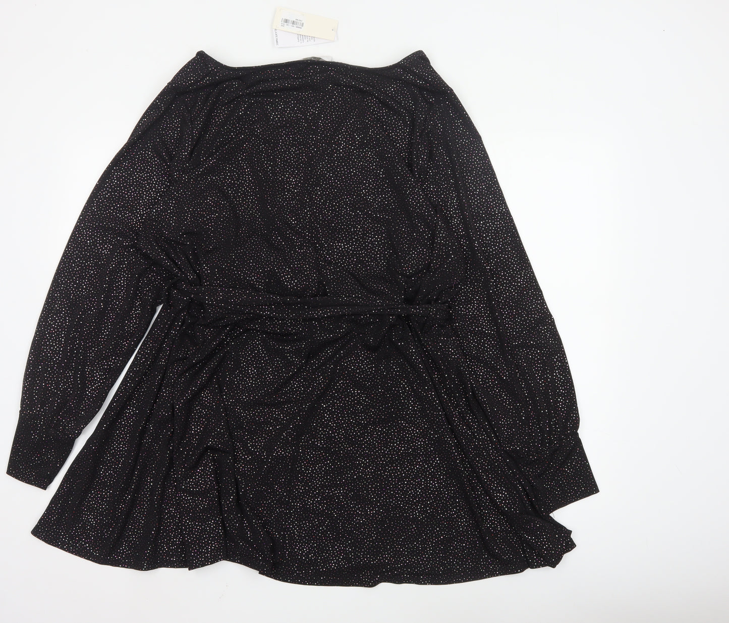 Yours Womens Black Wrap Blouse Size 26-28 Plus Long Sleeve