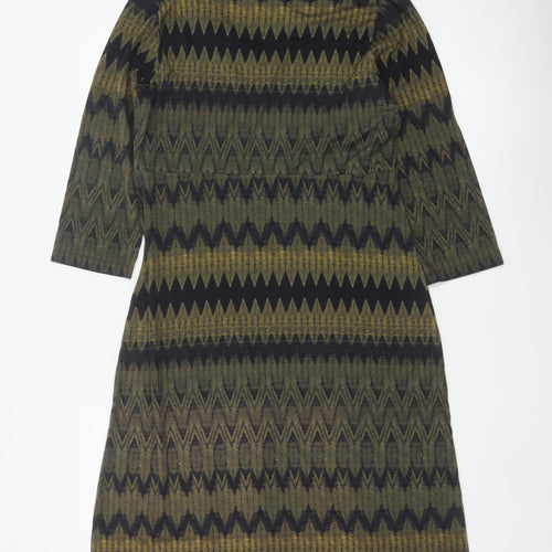Yest Women’s Multicoloured Chevron Knit Shift Dress Size 12