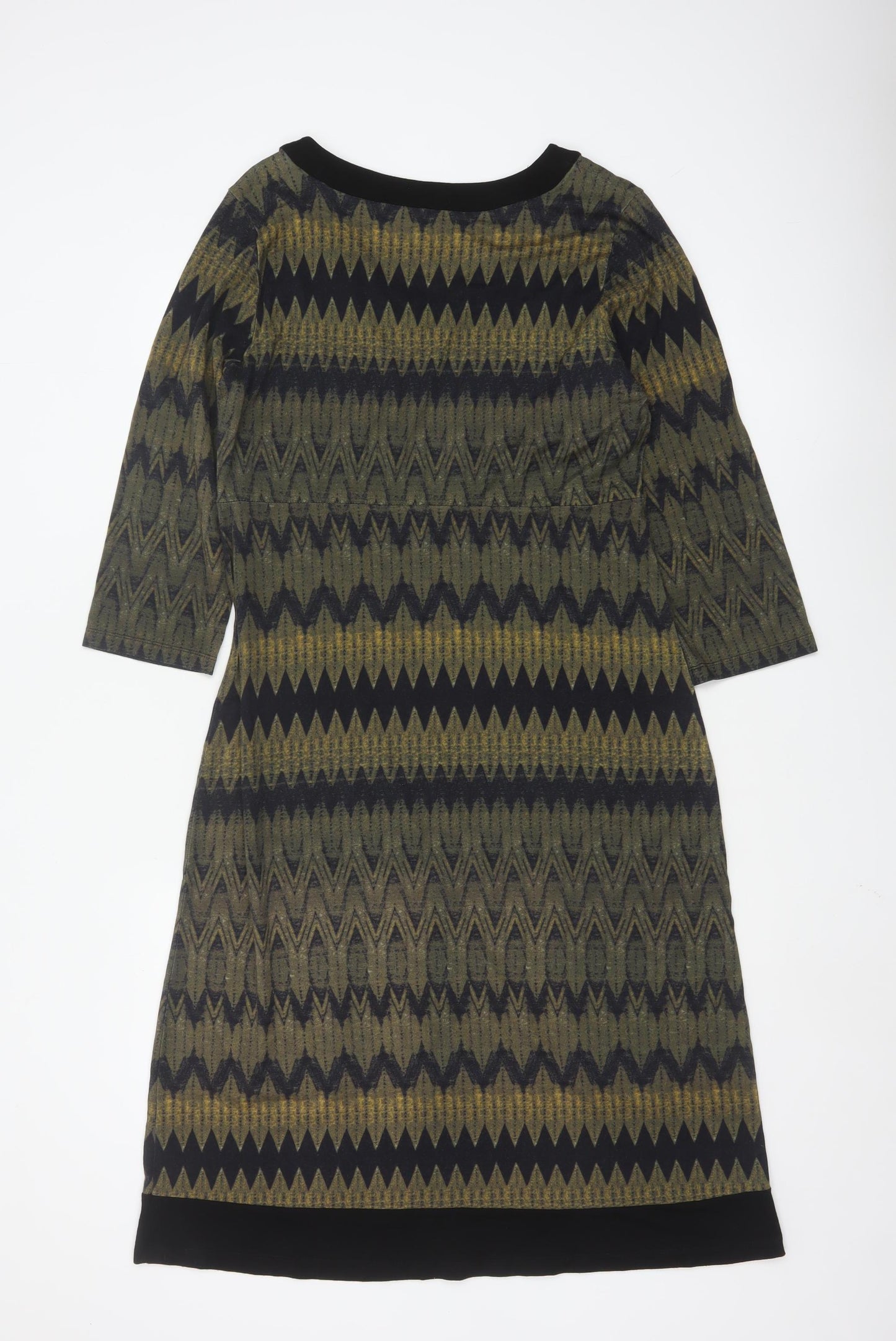 Yest Women’s Multicoloured Chevron Knit Shift Dress Size 12