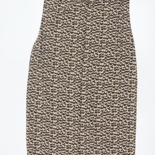 H&M Women’s Beige Geometric Slip Dress Size 12 Summer Casual