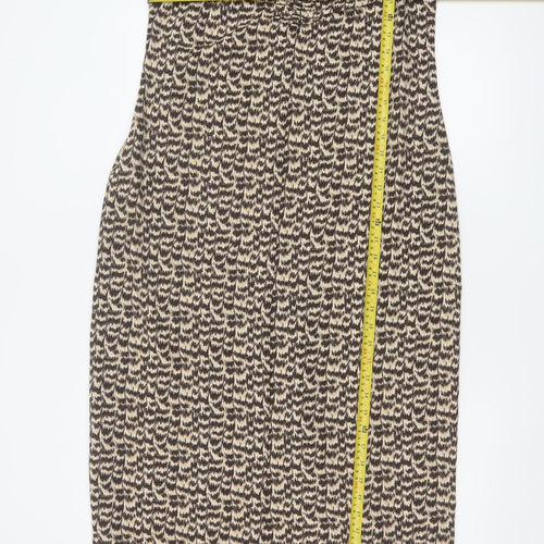 H&M Women’s Beige Geometric Slip Dress Size 12 Summer Casual