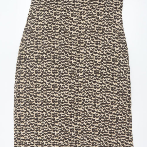 H&M Women’s Beige Geometric Slip Dress Size 12 Summer Casual