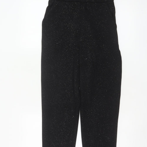 Topshop Womens Black Glitter Strapless Jumpsuit Size 8 Partywear