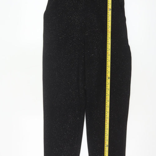 Topshop Womens Black Glitter Strapless Jumpsuit Size 8 Partywear