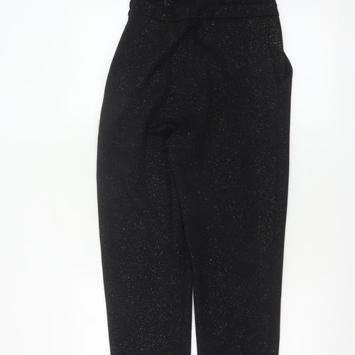 Topshop Womens Black Glitter Strapless Jumpsuit Size 8 Partywear