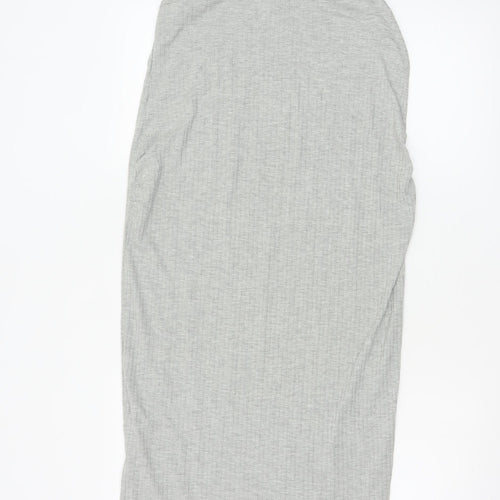H&M Mama Grey Maternity Midi Tank Dress Size 12 Sleeveless Stretch
