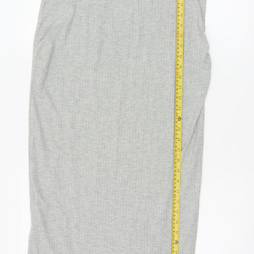 H&M Mama Grey Maternity Midi Tank Dress Size 12 Sleeveless Stretch