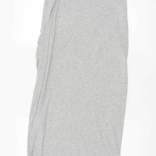 H&M Mama Grey Maternity Midi Tank Dress Size 12 Sleeveless Stretch