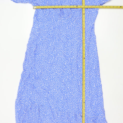 Nobody's Child Women's Blue Polka Dot A-Line Midi Dress Size 18