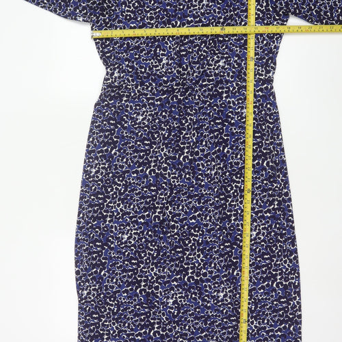 Joules Women Blue Animal Print Shift Dress Size 14 3/4 Sleeve