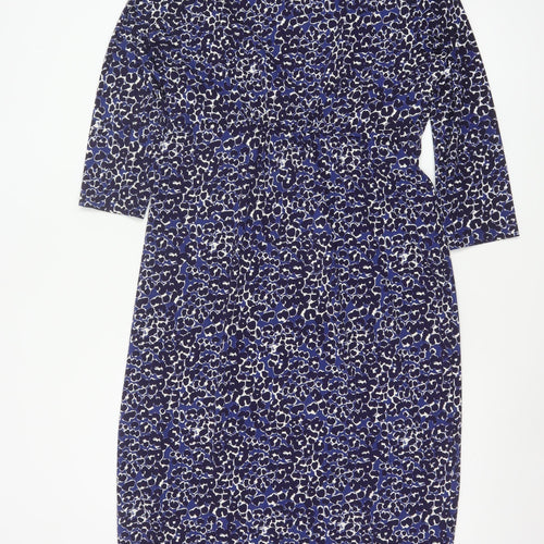 Joules Women Blue Animal Print Shift Dress Size 14 3/4 Sleeve
