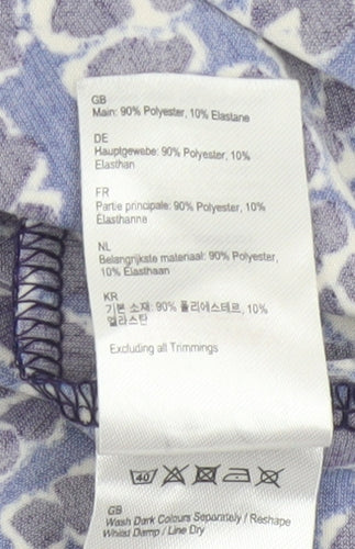 Joules Women Blue Animal Print Shift Dress Size 14 3/4 Sleeve