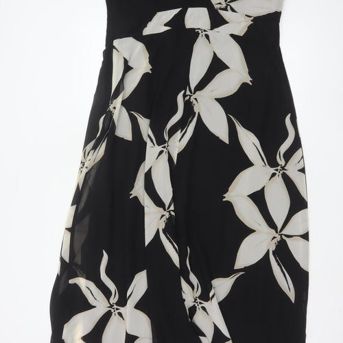 Jacques Vert Women's Black Floral Beaded Midi Dress Size 20