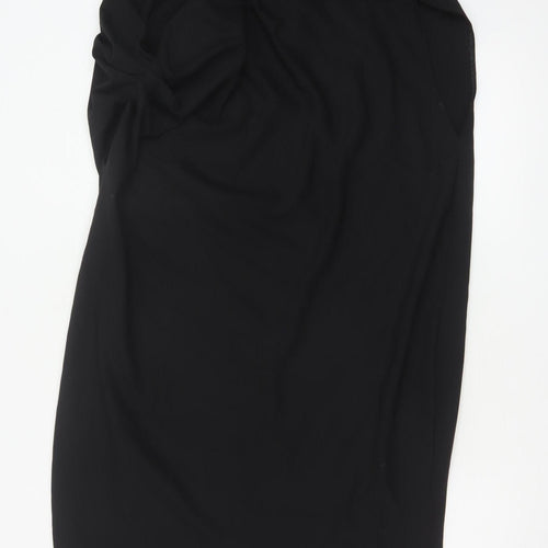 Zara Women Black One Shoulder Bodycon Dress Size 14 Party Cocktail