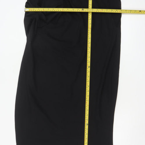 Zara Women Black One Shoulder Bodycon Dress Size 14 Party Cocktail