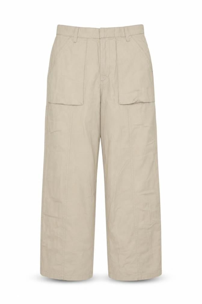 Front view of Mavi Women's Beige Cargo Trousers Cotton Wide-Leg M