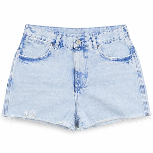 Topshop Women Blue Size 10 High Waist Cut-Off Denim Shorts
