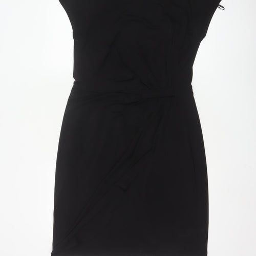 Marks and Spencer Women Black Sheath Belted Dress Size 14