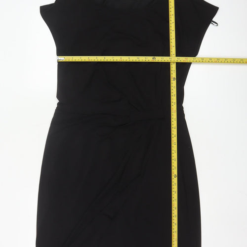 Marks and Spencer Women Black Sheath Belted Dress Size 14