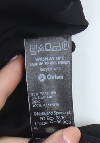Marks and Spencer Women Black Sheath Belted Dress Size 14