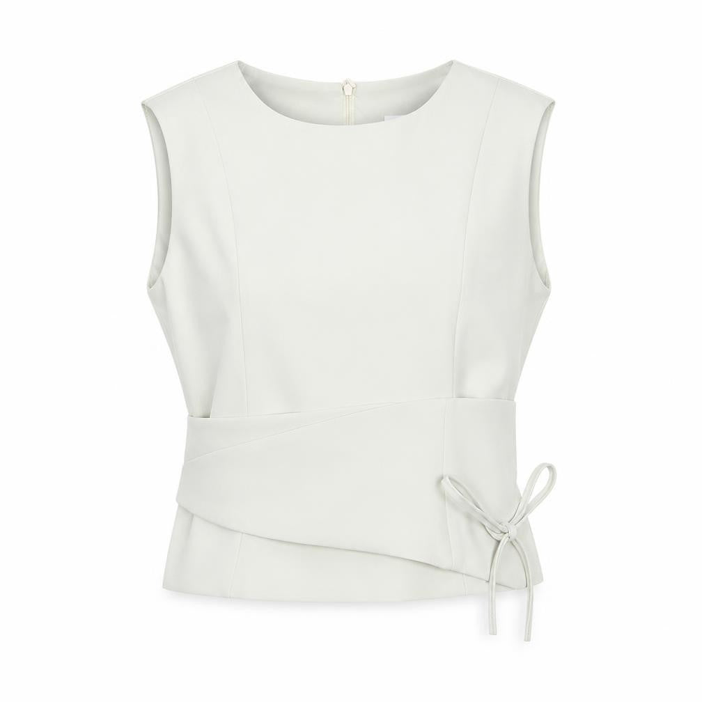 Peppermayo Women Ivory XS Wrap Woven Sleeveless Blouse