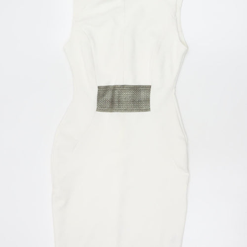 Miss Selfridge Women’s White Petite Bodycon Dress Size 10
