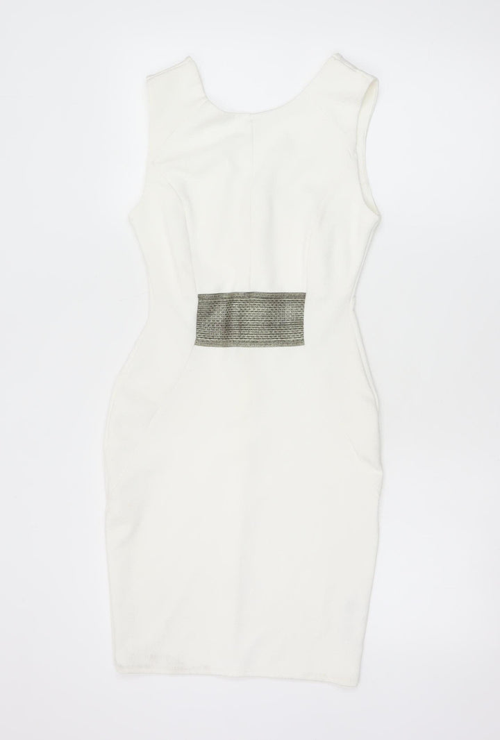 Miss Selfridge Women’s White Petite Bodycon Dress Size 10