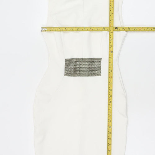 Miss Selfridge Women’s White Petite Bodycon Dress Size 10