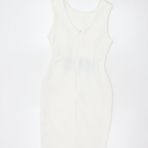 Miss Selfridge Women’s White Petite Bodycon Dress Size 10