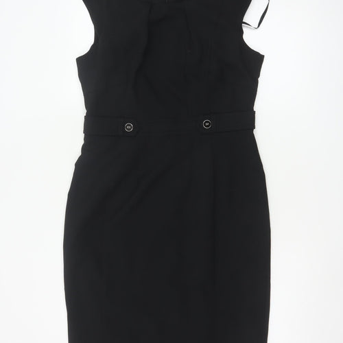 BHS Women’s Black Sleeveless Sheath Work Dress Size 12