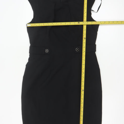 BHS Women’s Black Sleeveless Sheath Work Dress Size 12