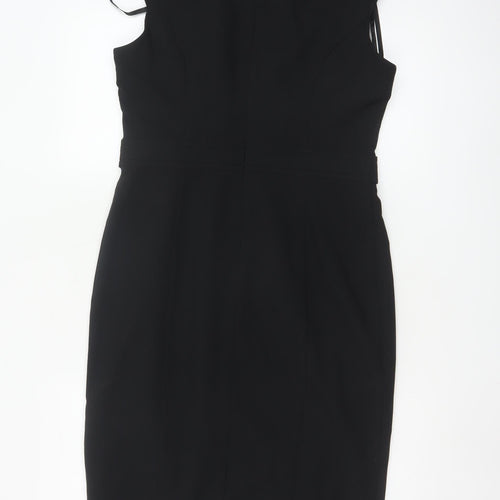 BHS Women’s Black Sleeveless Sheath Work Dress Size 12