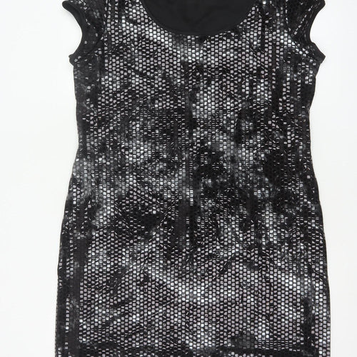 Ronni Nicole Women’s Black Sequin Sheath Dress Size 16 Party Cocktail