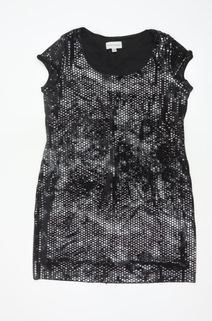 Ronni Nicole Women’s Black Sequin Sheath Dress Size 16 Party Cocktail