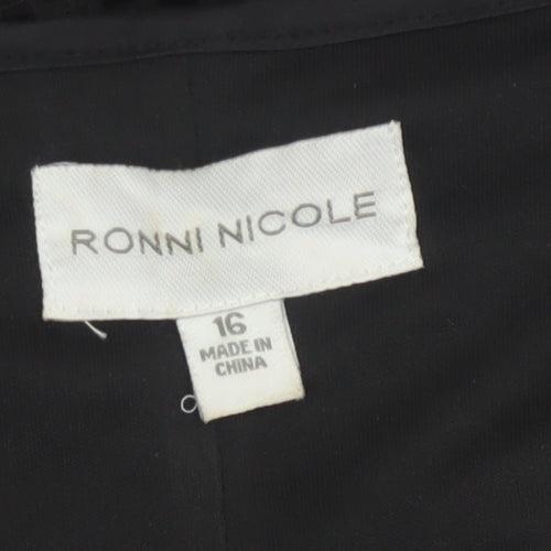 Ronni Nicole Women’s Black Sequin Sheath Dress Size 16 Party Cocktail