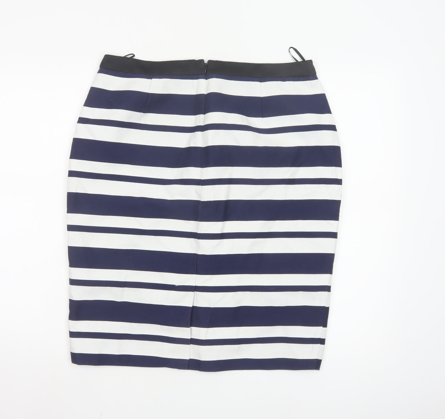 Clements Ribeiro Women’s Blue Striped Pencil Skirt Size 14