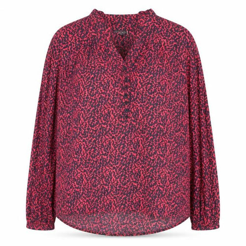 Mint Velvet Women’s Pink Animal Print Long Sleeve Viscose Tunic Blouse Size L