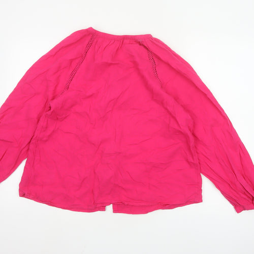 Marks and Spencer Womens Pink Linen Blend Tunic Blouse Size 12