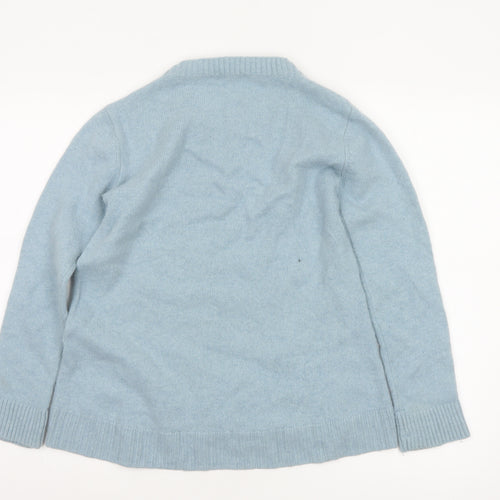 Seasalt Cornwall Women's Blue Wool Crew Neck Jumper Size 8