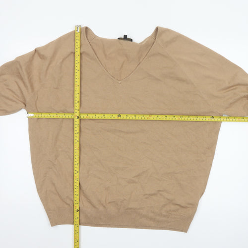 Phase Eight Women’s Beige V-Neck Relaxed Knit Jumper Size L