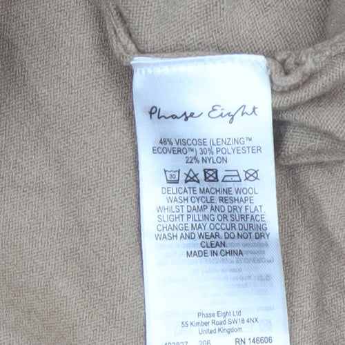 Phase Eight Women’s Beige V-Neck Relaxed Knit Jumper Size L