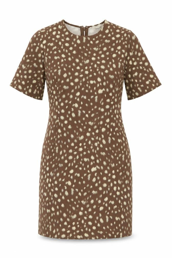 Marks and Spencer Women's Brown Animal Print Shift Dress Size 10