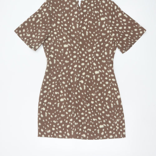 Marks and Spencer Women's Brown Animal Print Shift Dress Size 10