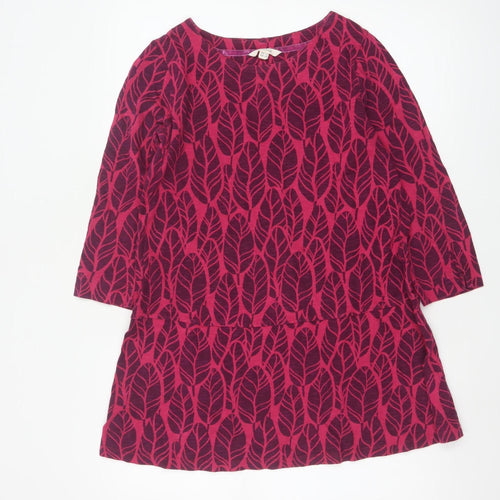 White Stuff Womens Pink Tunic Blouse UK 10 3/4 Sleeve Cotton